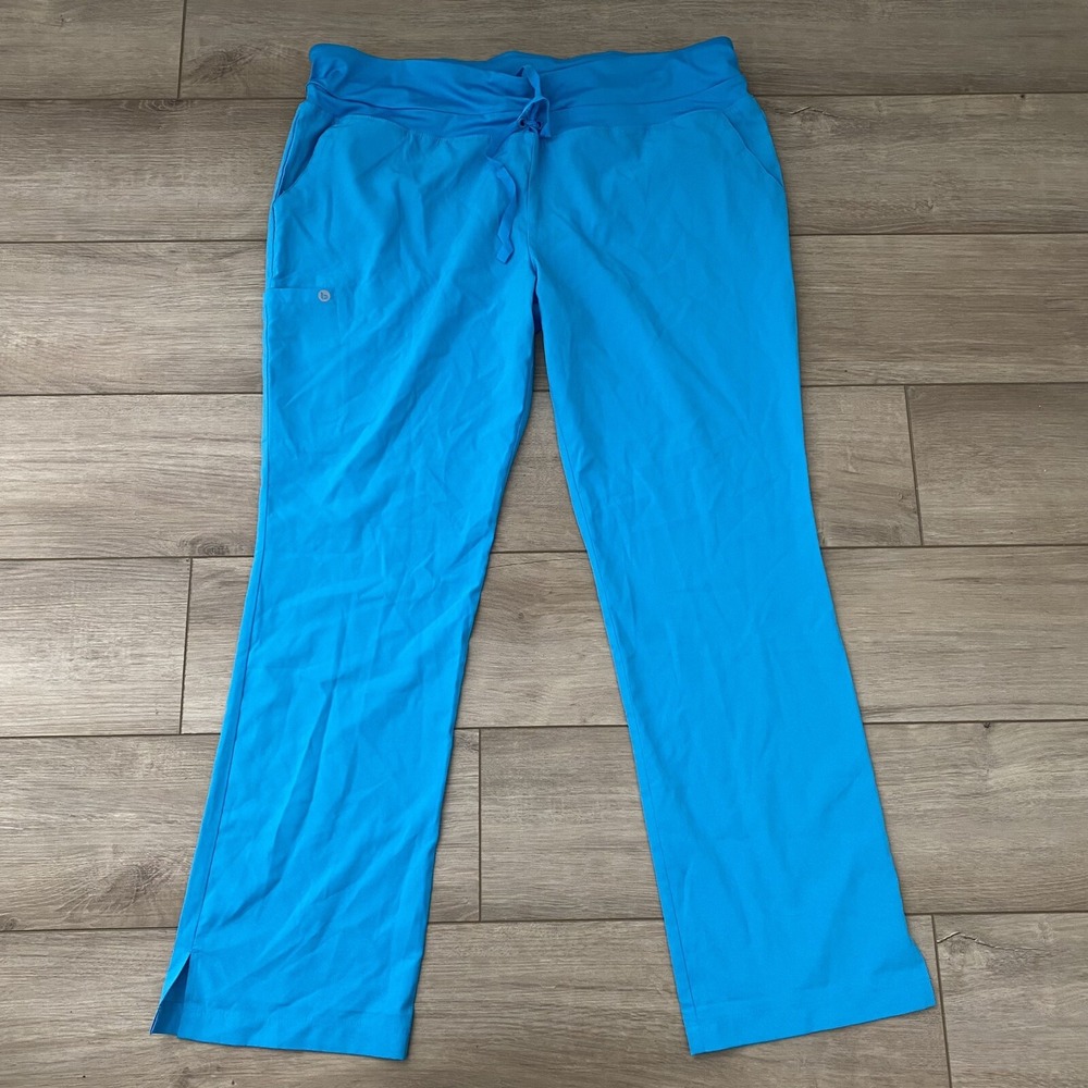 Barco One Women’s Teal Scrub Pants XL Pull On Nurse Scrubs Drawstring